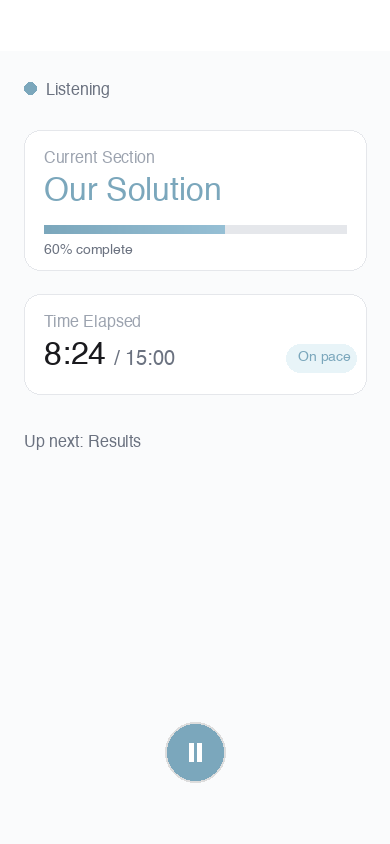 Aether Cadence presentation tracking screen